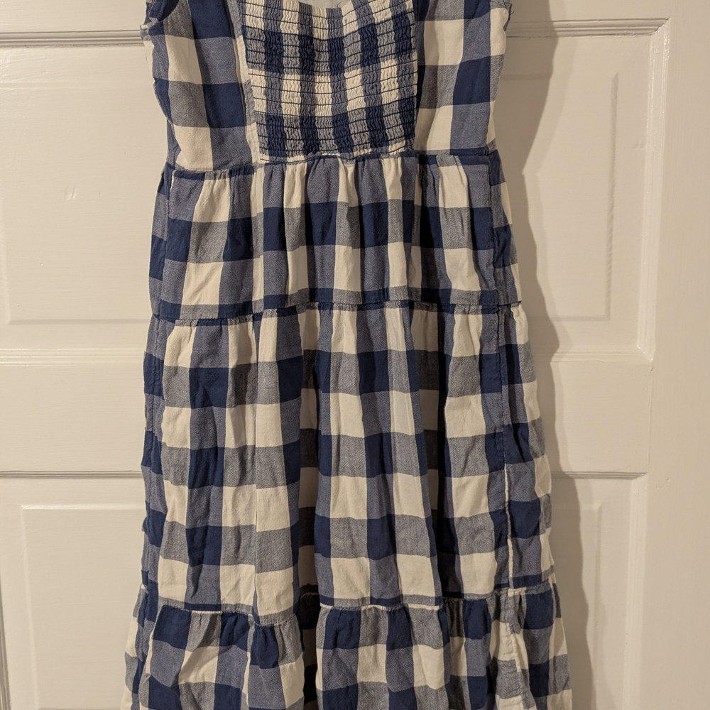 Old Navy Blue and White Ruffled Mini Sundress